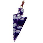 Arrowhead pendant sample shown in snowflake obsidian, Approx. size 1ï¿½ inch.