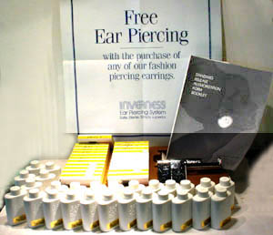Each cassette containing the piercing earring capsule is labled with the style number and brief description of the earring on the outside of the cassette for easy identification and inventory purposes. BUY IT NOW! Complete Ear Piercing Starter Kit