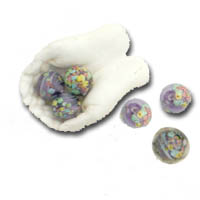 Vintage polished purple Czech glass beads 7 - 8.5mm $2.40 each, featuring a flower design inside these beads make beautiful accents for pearl, amethyst or any other beading designs. Displayed in our devine (link below) Helping Hands, excellent for displaying gems, small spheres, crystals, cards, flowers, jewelry and more...  We are open Monday through Saturday 10:00 a.m. to 5:00 p.m. year round, for your shopping pleasure!