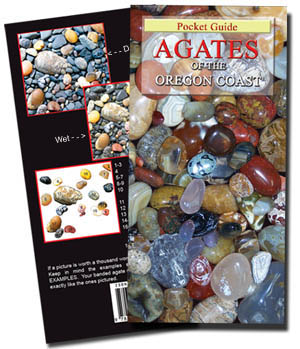If a picture is worth a thousand words, this guide tells it ALL! This comprehensive, Easy-to-use with simple descriptions this full color illustrated guide of the what, where, when, and how to collecting agate, jasper, fossils, and petrified wood commonly found along the Pacific Coastline is ideal for the novice or experienced collector of all ages and abilities.  Just the book to identify your finds by just placing your dry rocks over the color example photos.  This best seller is in stock for immediate shipping.  Buy it NOW and SAVE!