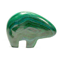 Malachite fetish bears - in marbleized textural patterns of dark forest green to leaf green in color.